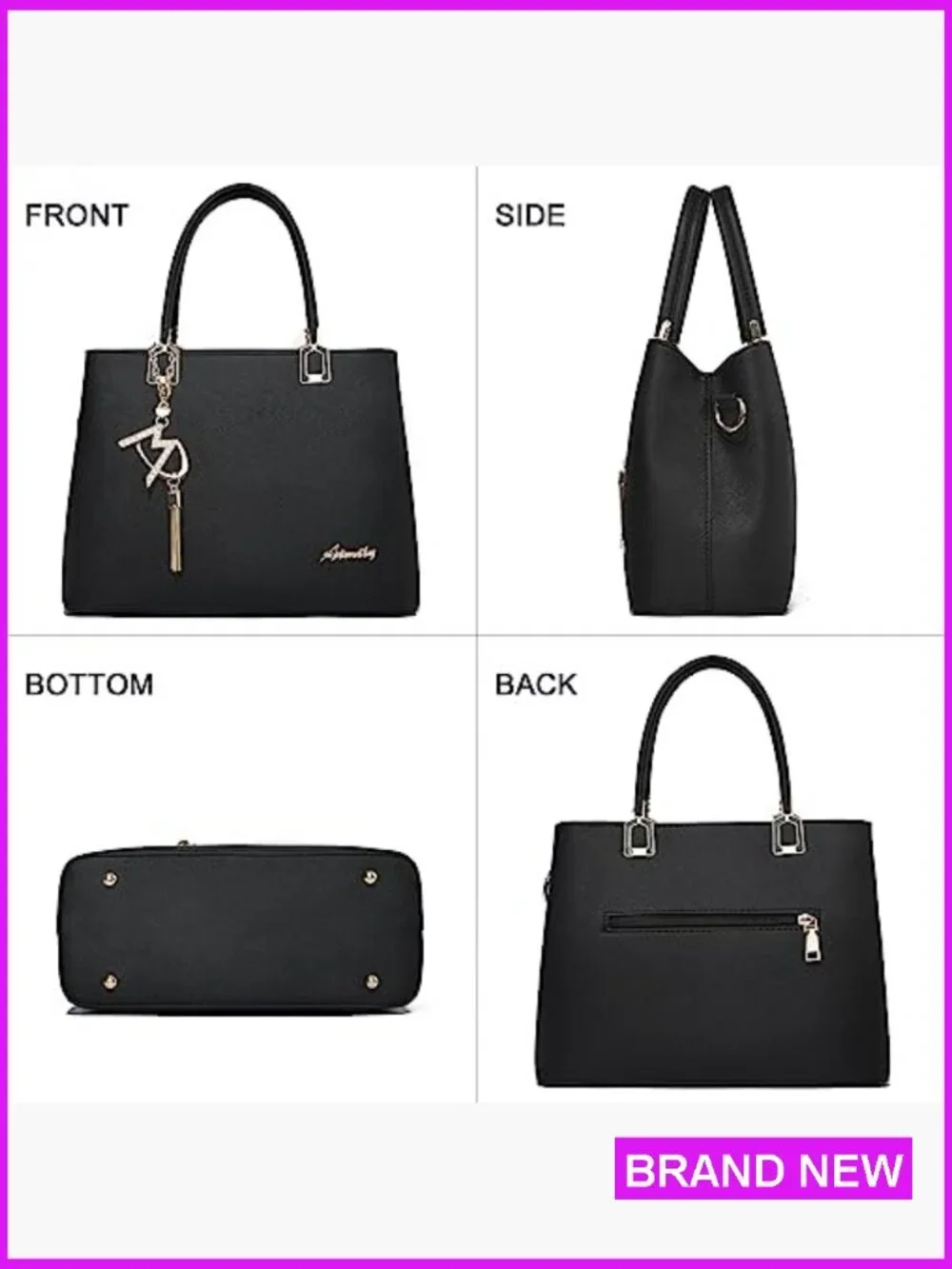 Classic Satchel Handbag Faux Leather Tote Shoulder Crossbody Bag Purse